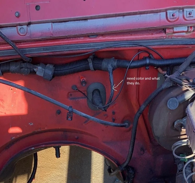 Can anyone help me identify the wires in this picture that goes thru