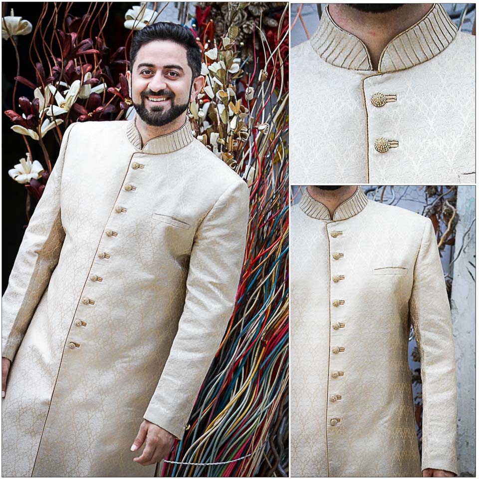 Classic Golden Sherwani