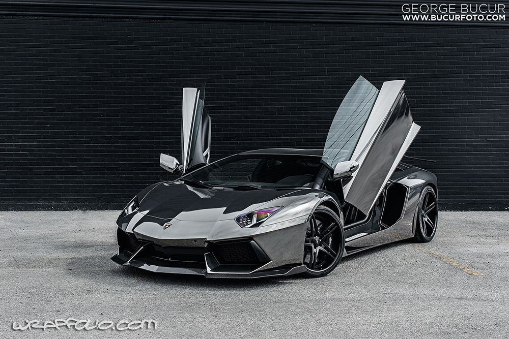 Black Chrome Aventador wrap Wrapfolio