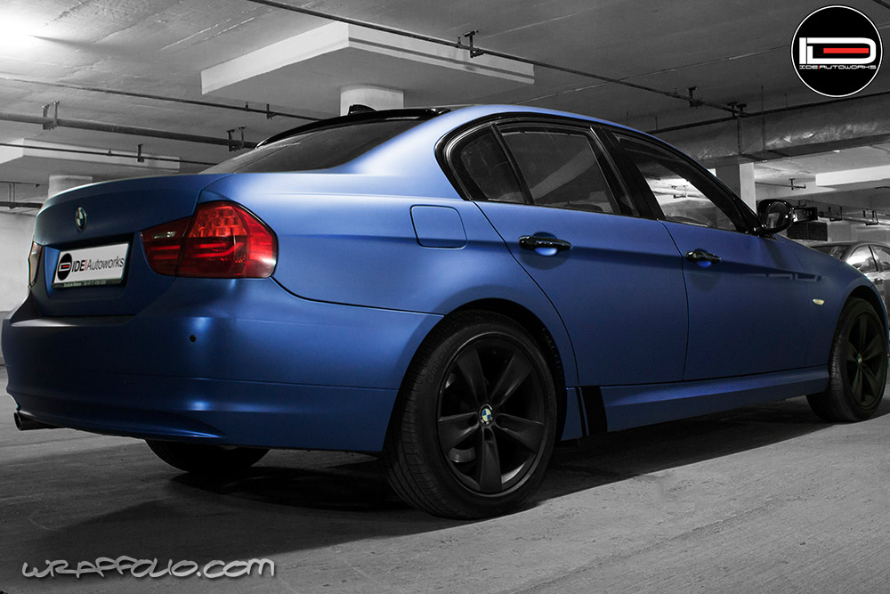 Brilliant Blue E90 wrap Wrapfolio