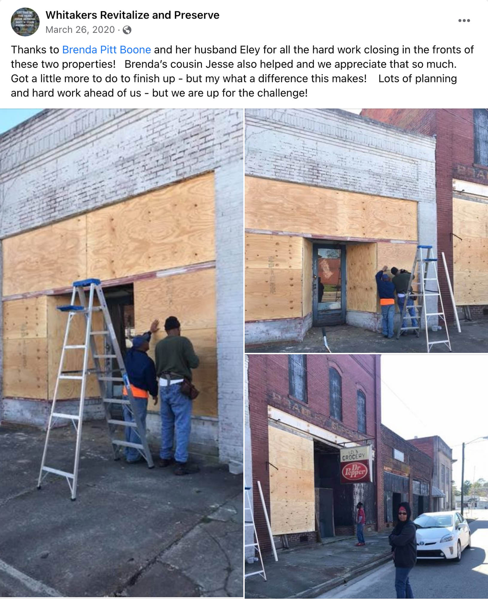 WHITAKERS REVITALIZE AND PRESERVE IMPROVING AND MAINTAINING THE