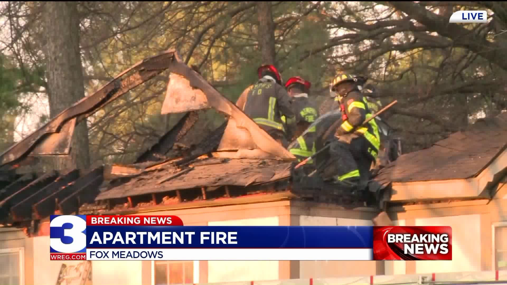 Fire reported at Fox Meadows apartment complex