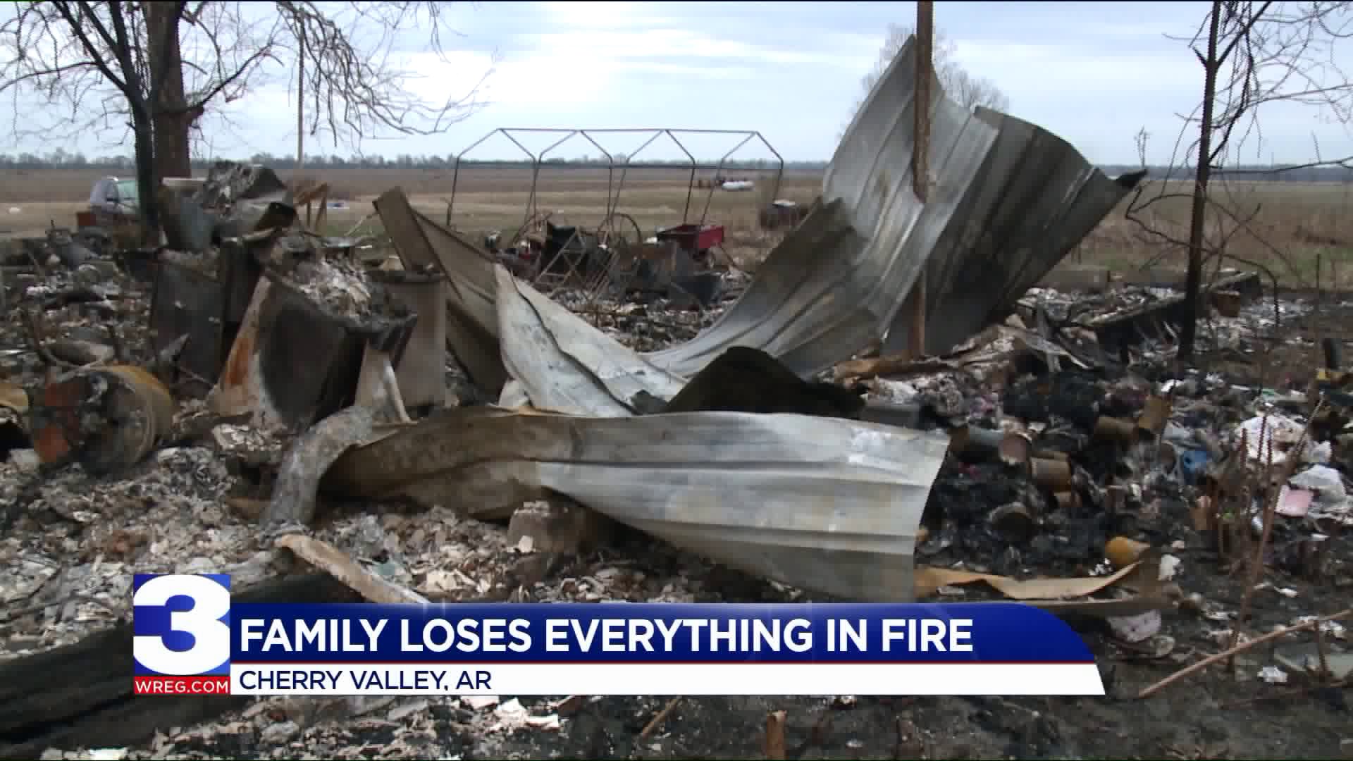 Arkansas family loses everything after escaping fire