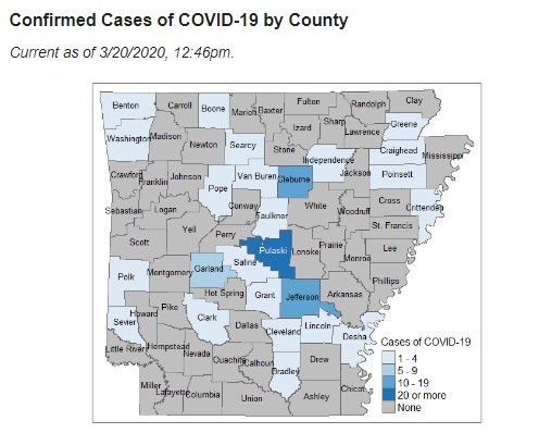 Arkansas now has 96 coronaviruses cases, including in Crittenden County