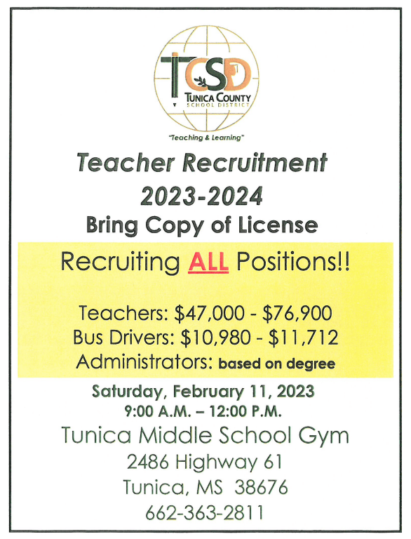 Tunica County schools hold job fair on Feb 11