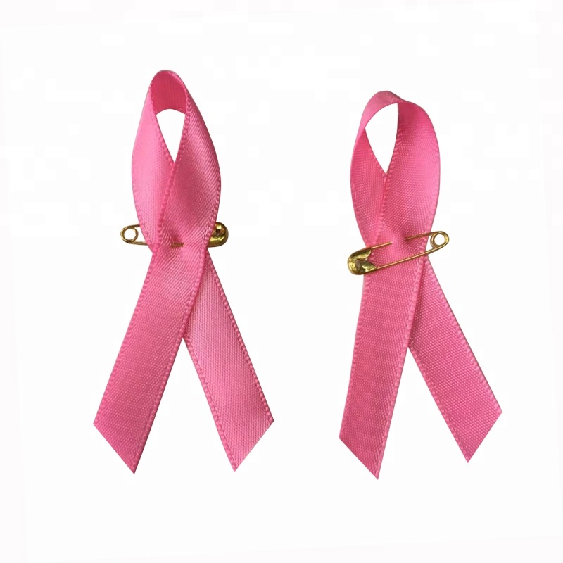 Custom Breast Cancer Awareness Satin Ribbon Pins