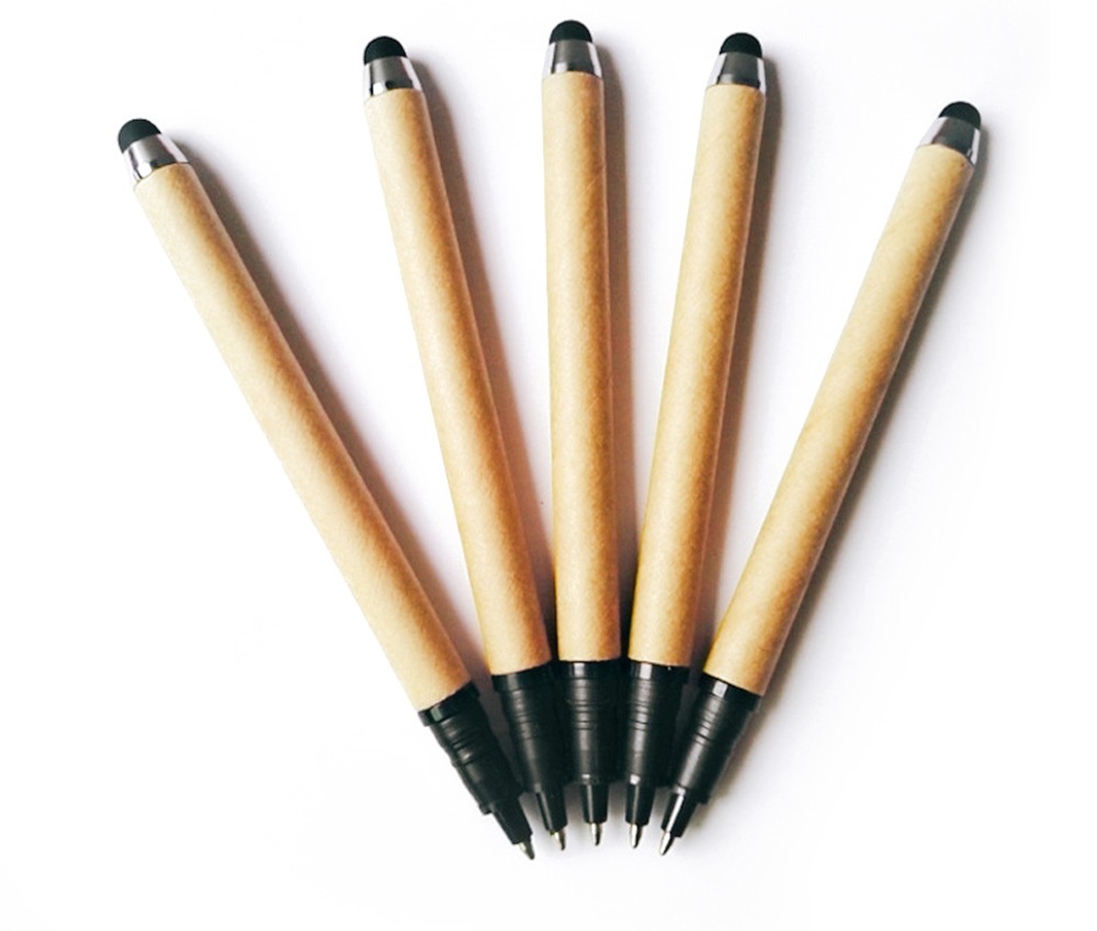 Custom Paper Recycled Pens With Stylus Wristband Creation