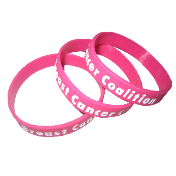 Breast Cancer Custom Debossfill Wristbands Silicone Wristbands