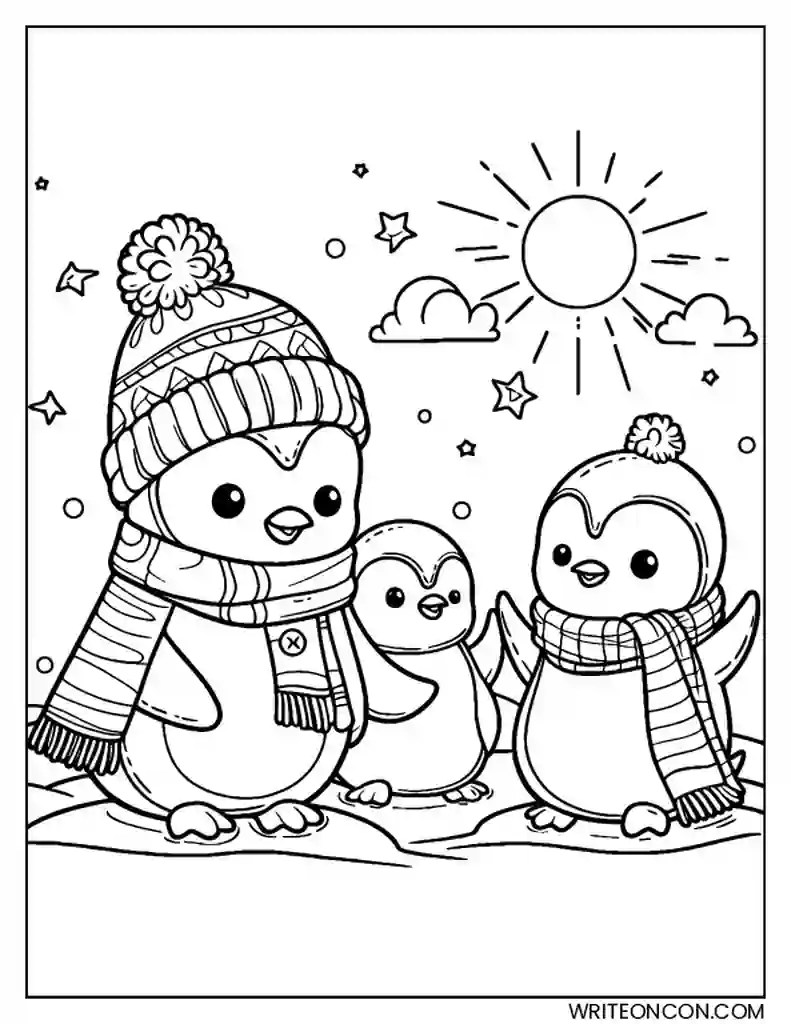 8 Free Printable Penguin Coloring Pages, Sheets and Pictures for Adults