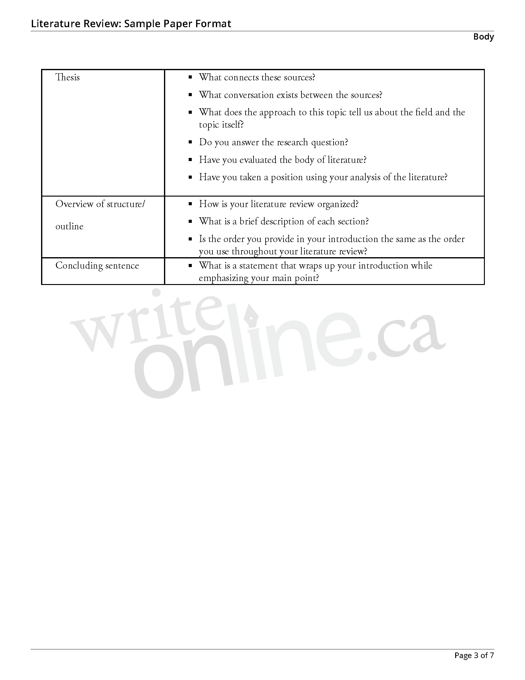 Write Online Literature Review Writing Guide Resources