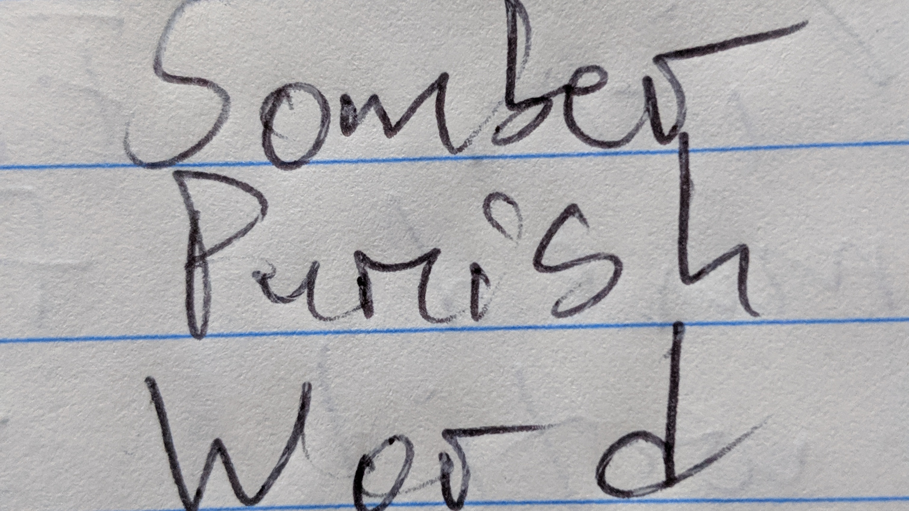 Somber, Punish, Word Whilst making a living…