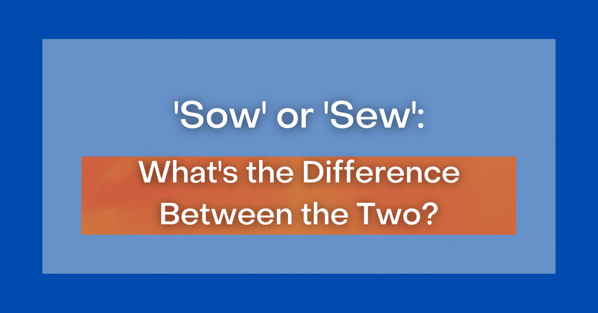 ‘Sow' or 'Sew' What's the Difference Between the Two?