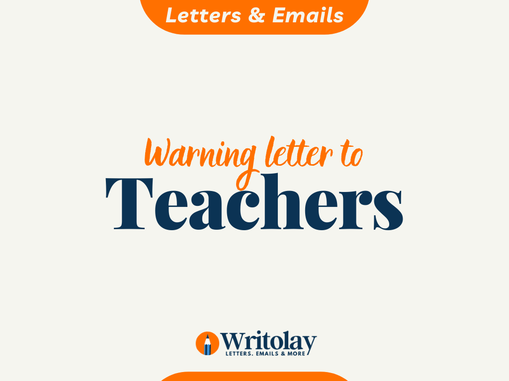 Warning Letter to Teacher 4 Templates Writolay