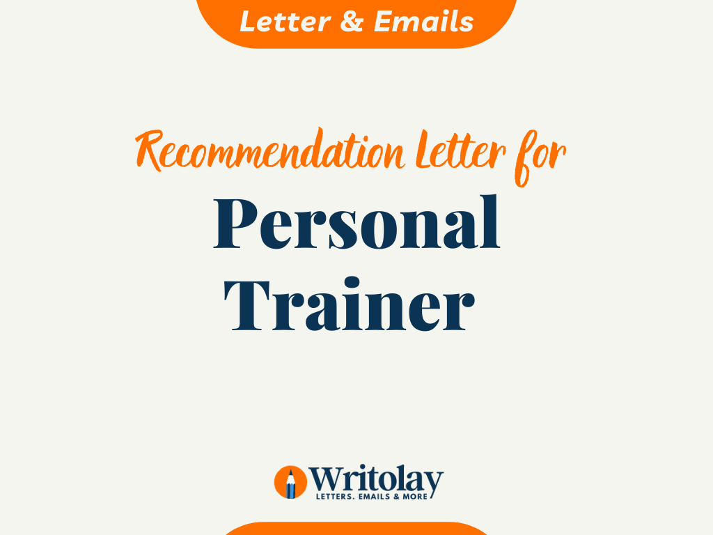Personal Trainer Letter Template Writolay