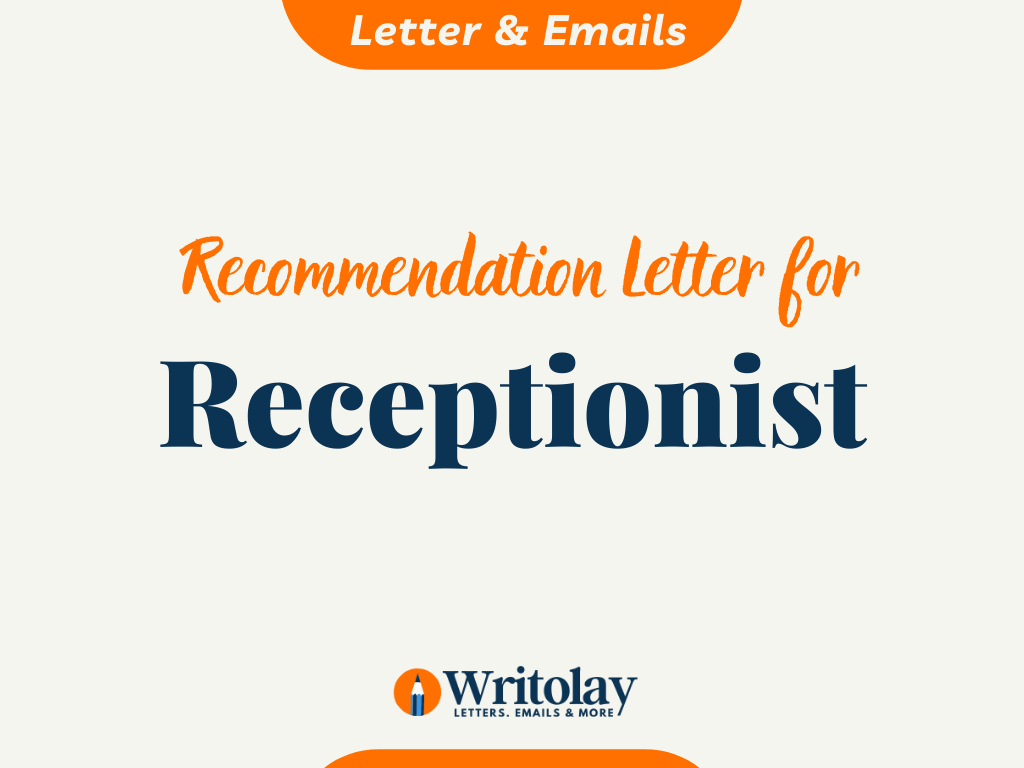 Letter for Receptionist 4 Templates