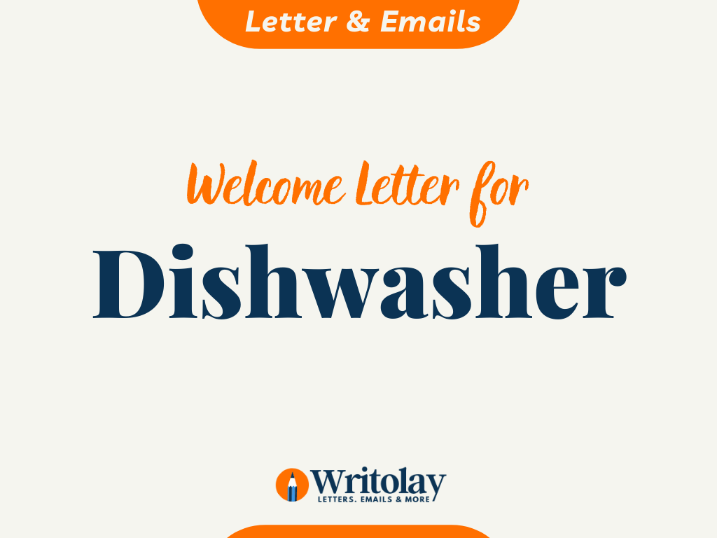 Dishwasher Letter Template