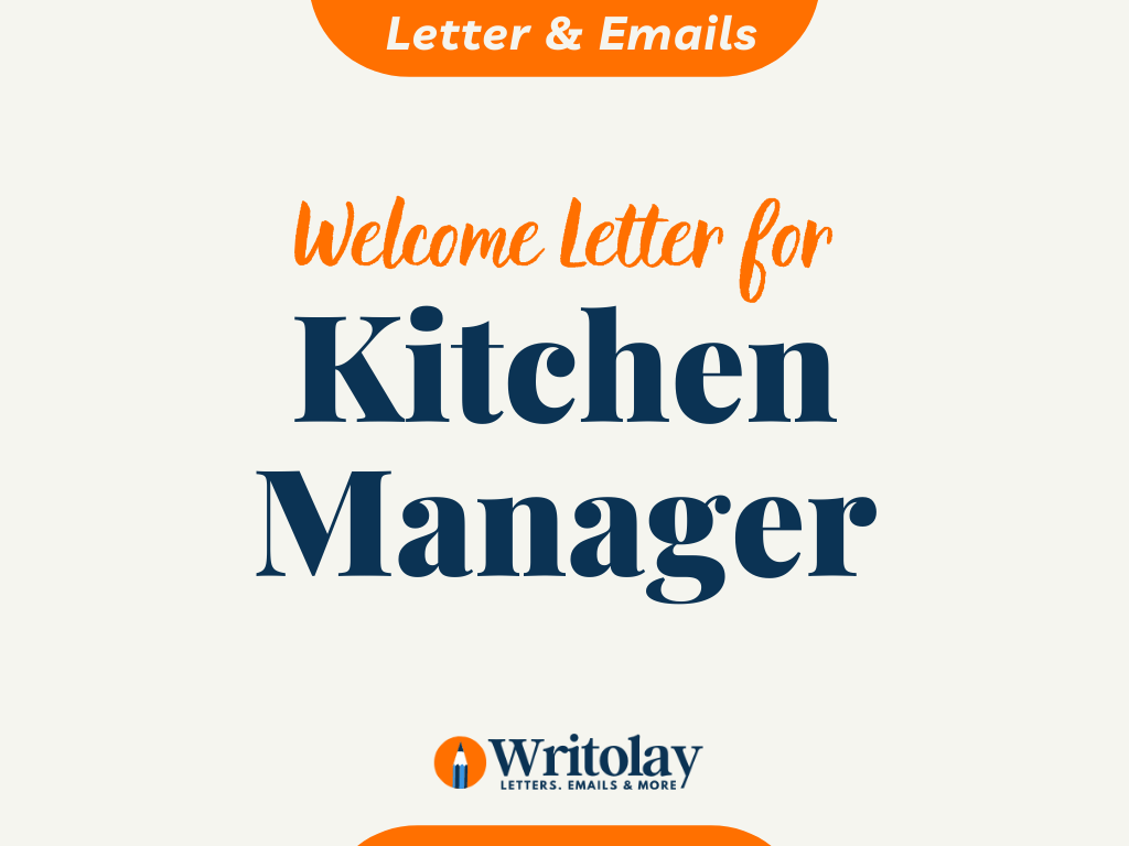 Kitchen Manager Letter Template