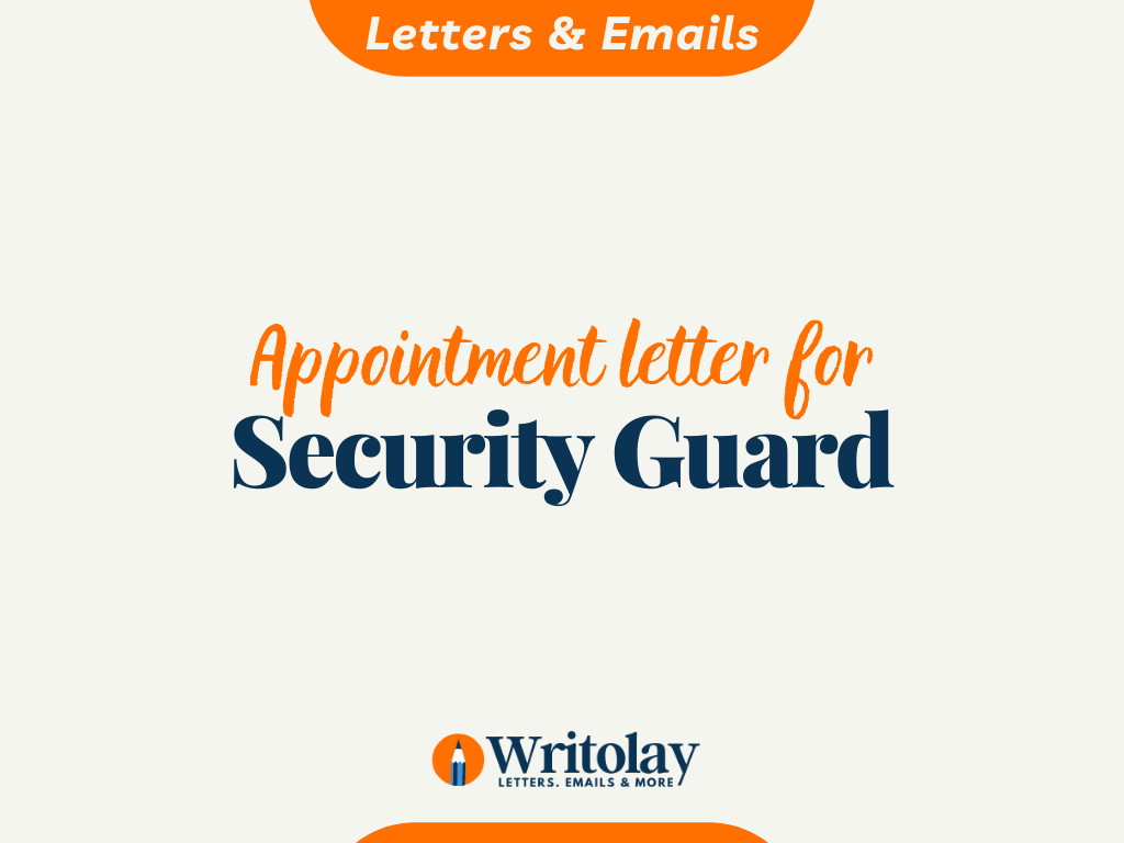Security Guard Appointment Letter 4 Free Templates Writolay
