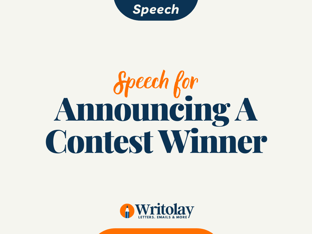 Announcing a Contest Winner Speech 8 Templates Writolay