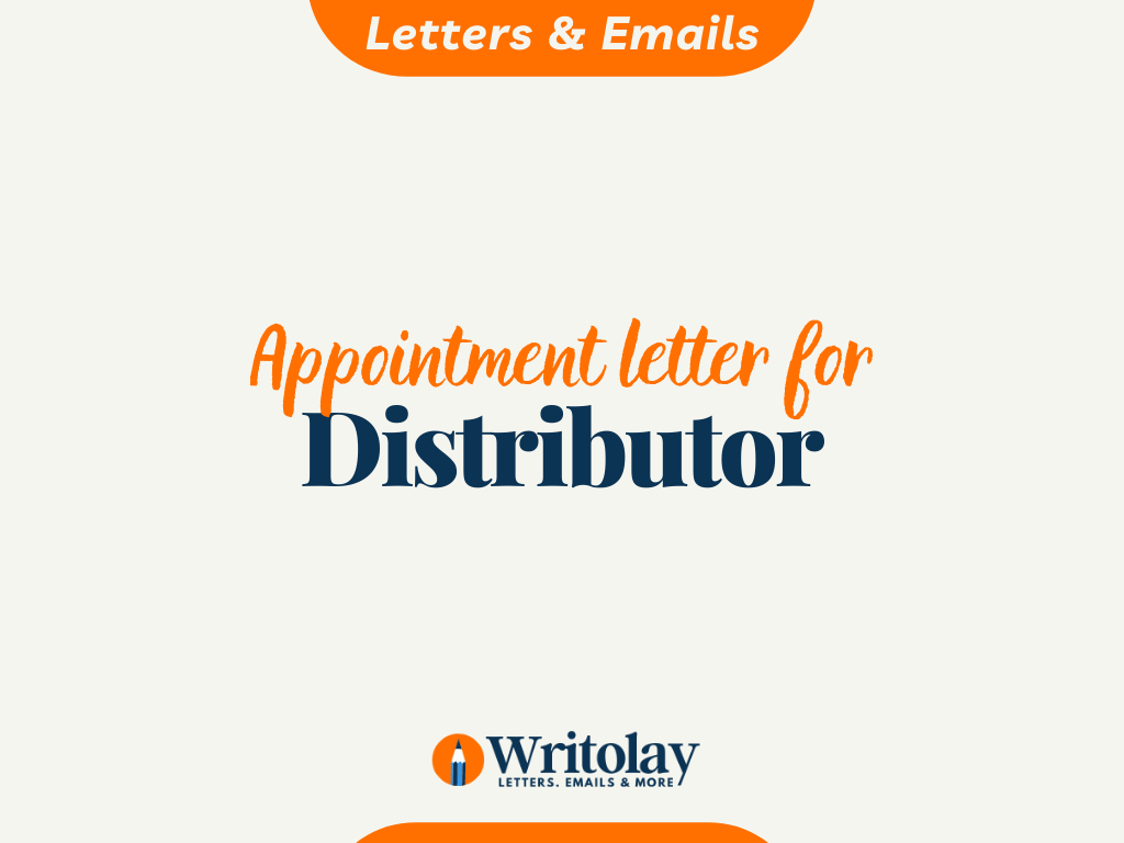 Distributor Appointment Letter 4 Free Templates Writolay