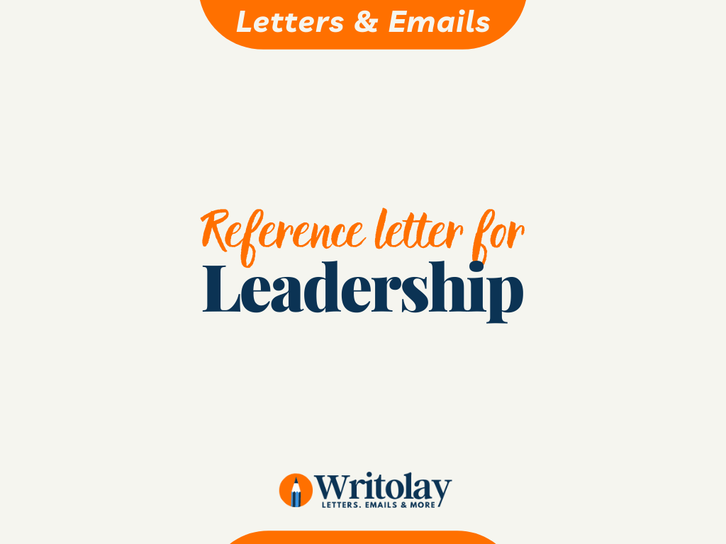 Leadership Reference Letter Template Writolay