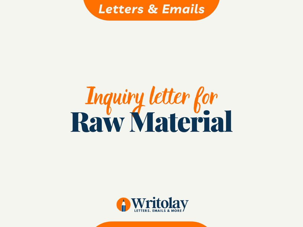 Material Enquiry Letter 4 Free Templates Writolay