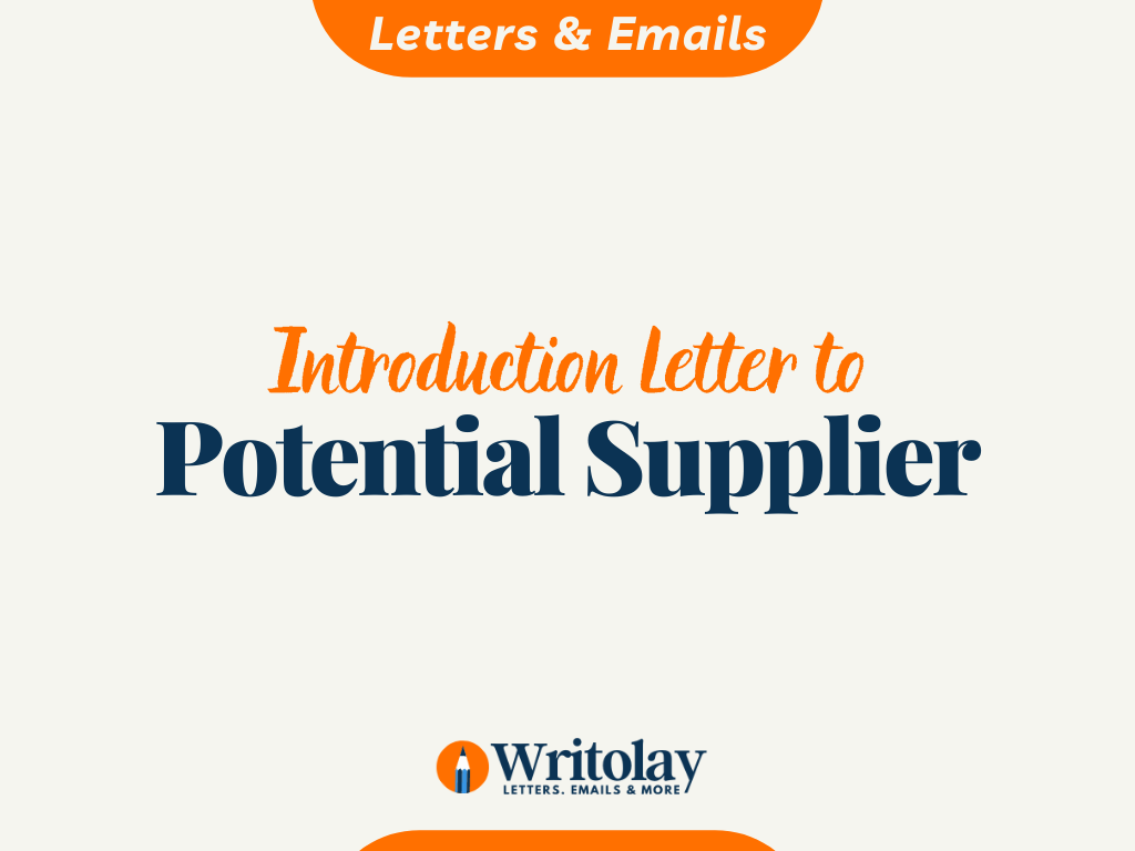 introduction Letter to a potential supplier 4 Template