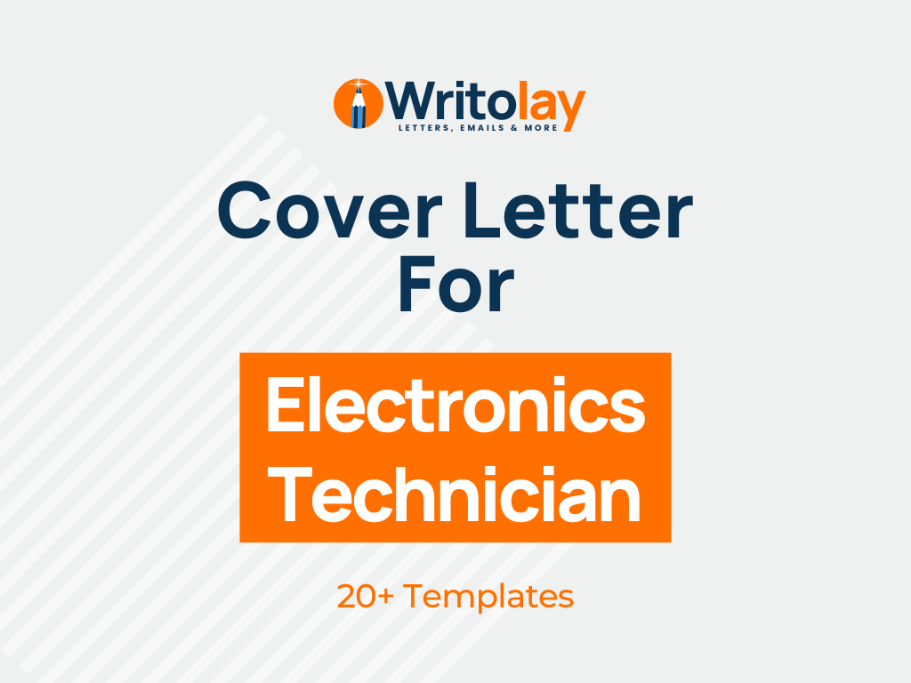 Electronics Technician Cover Letter 4 Templates Writolay