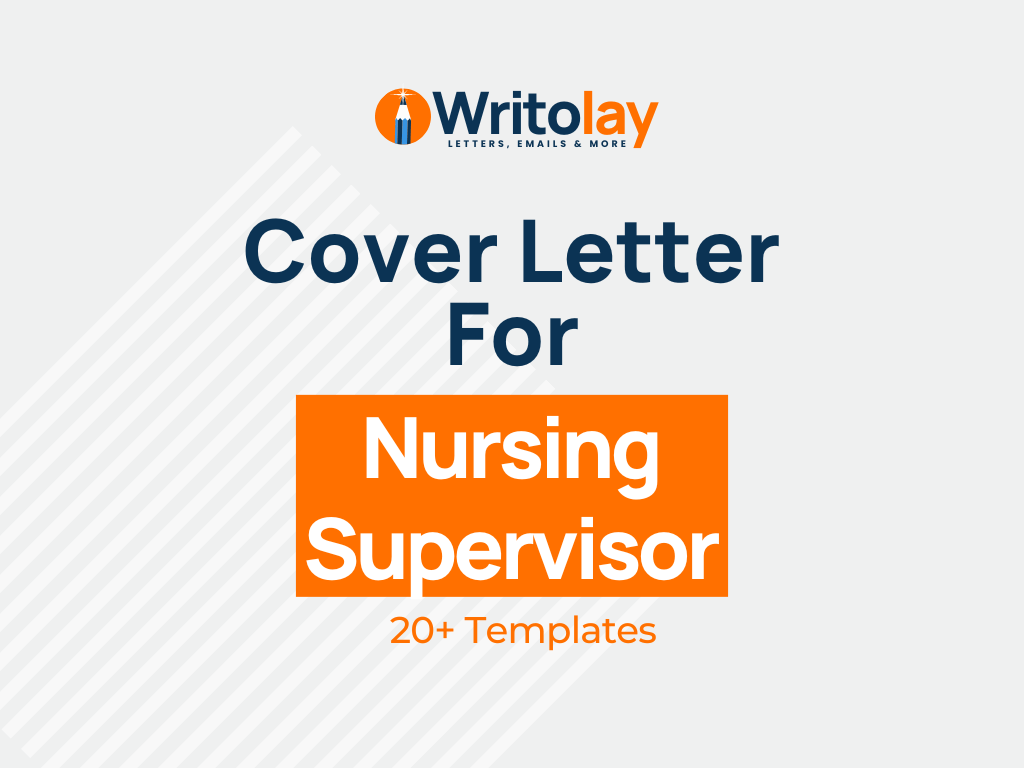 Nursing Supervisor Cover Letter Example 4 Types Templates