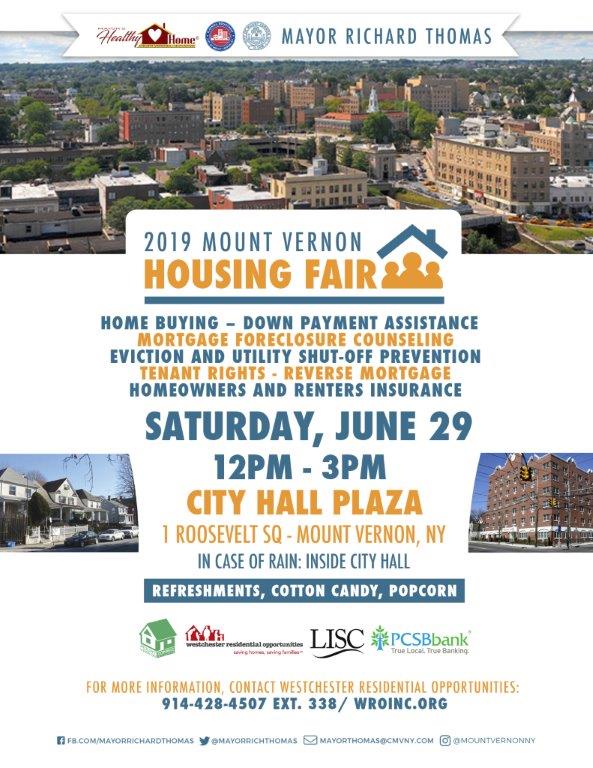 2019 Mount Vernon Housing Fair June 29 12pm3pm Westchester