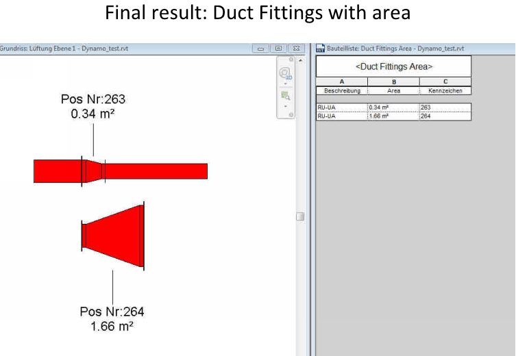 Calculate Duct Fitting Area and Write to Parameter for Schedulability