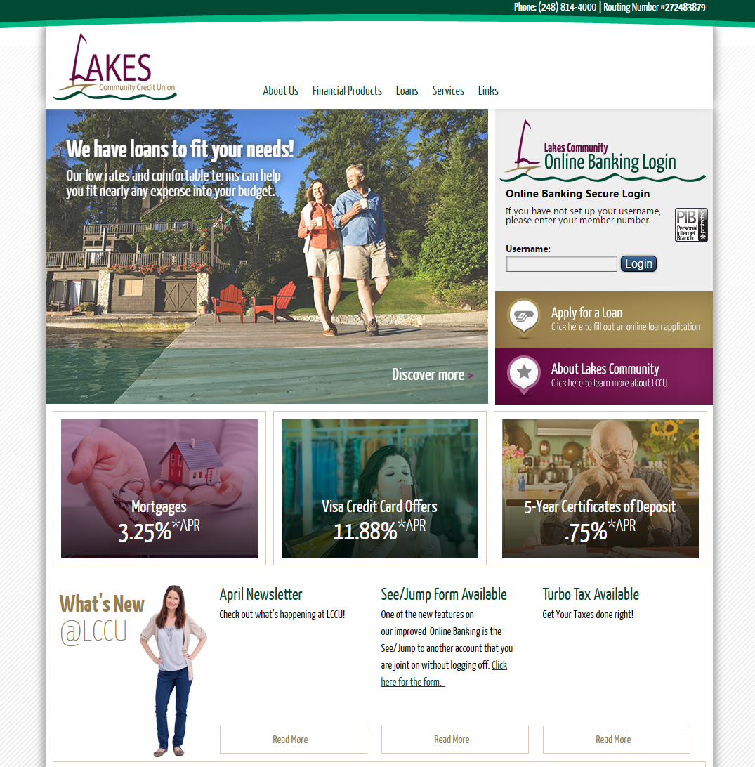 Lakes Community CU site Redesign Launch CU*Answers  Services