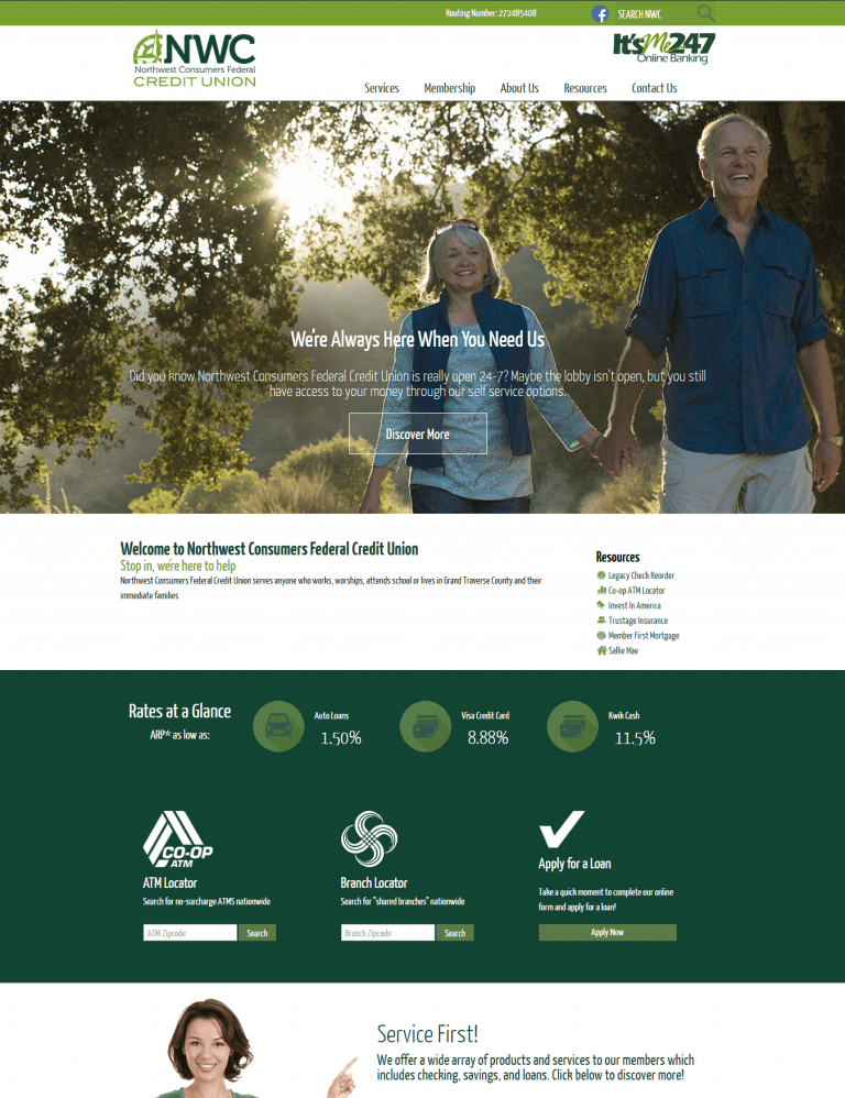 Northwest Consumers Federal Credit Union Website Redesign CU*Answers