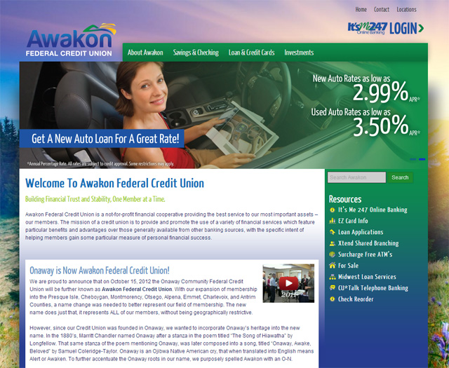 Onaway FCU Rebrands to Awakon FCU CU*Answers  Services