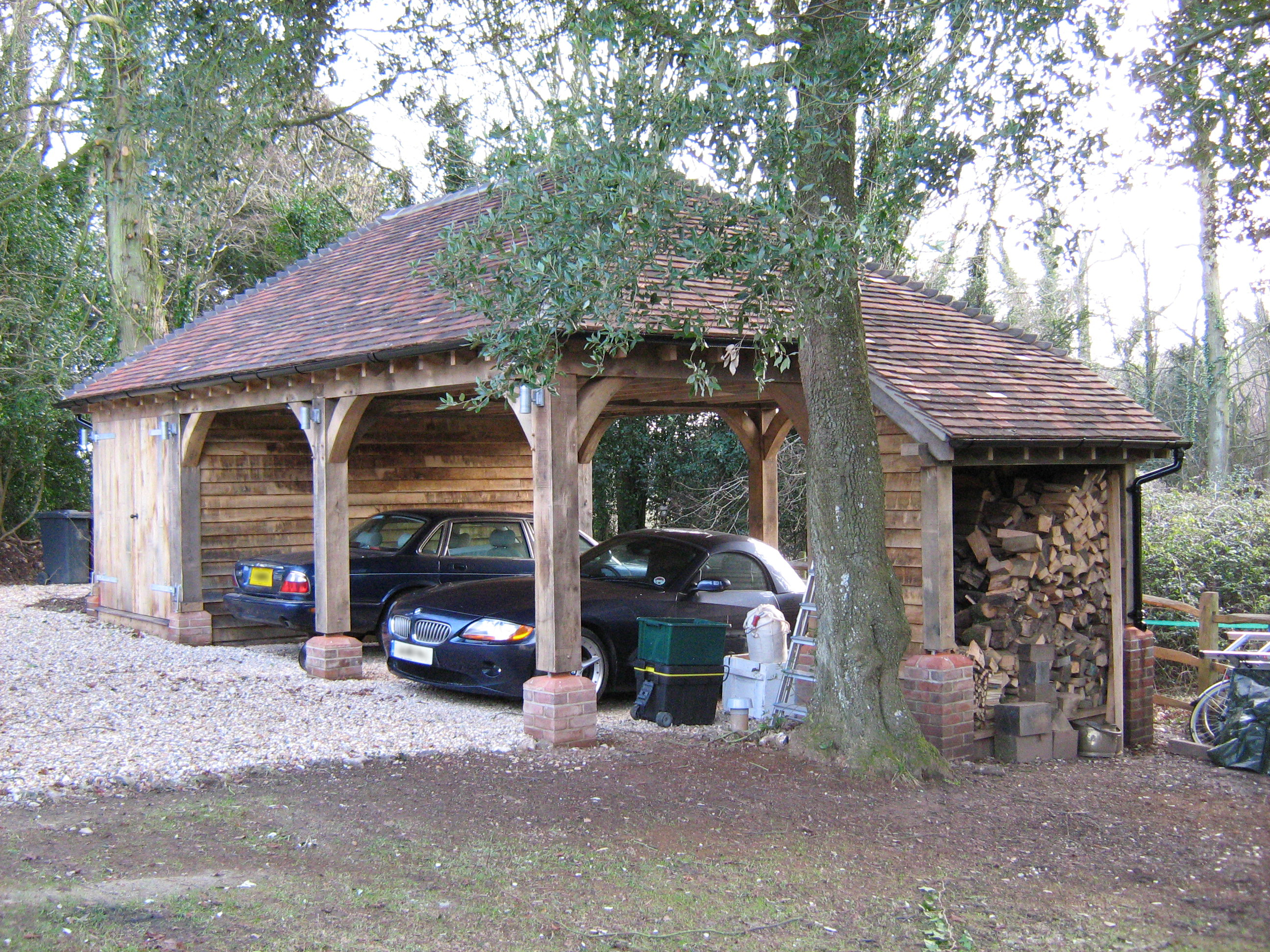 » Bespoke Oak Framed Carport, Extension and Raised Decking » WSCB