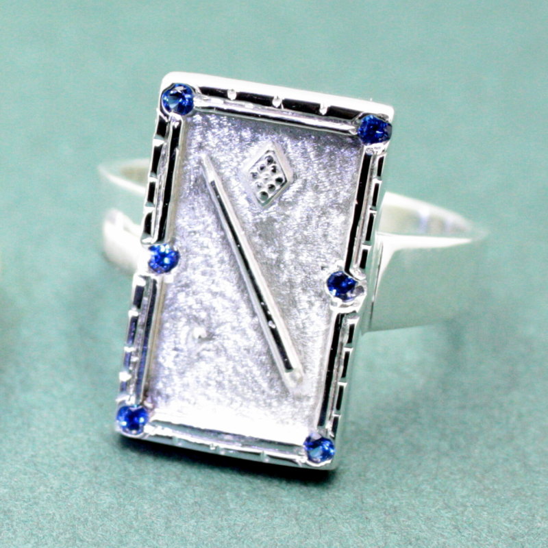 Billiard Table Ring Sterling Silver W SCOTT FORREST GEMSTONES