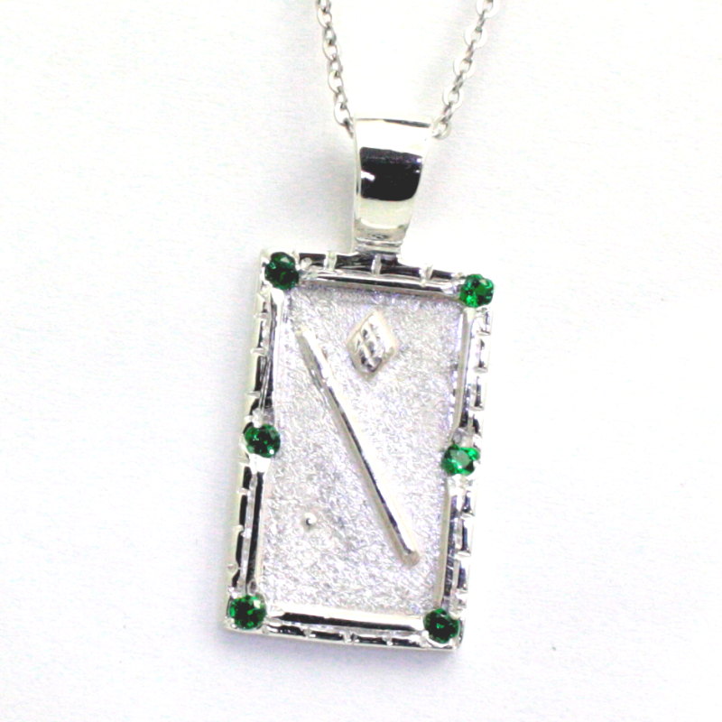 Billiard Table Pendant Sterling Silver W SCOTT FORREST GEMSTONES