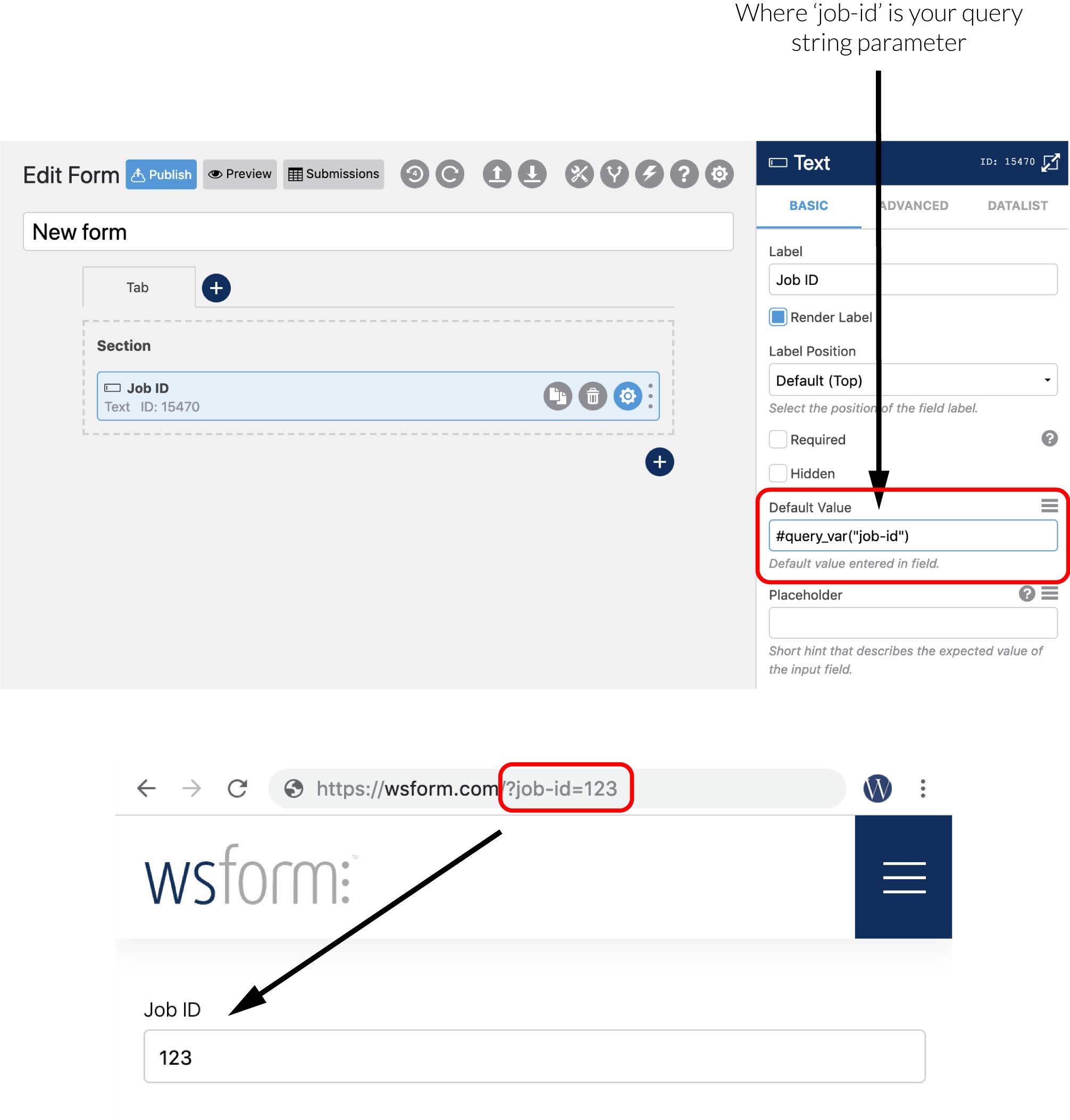 Populate a Field With Query String Data WS Form