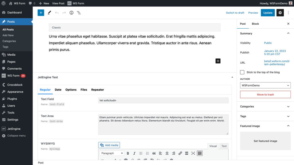 Build a WordPress Form with the JetEngine Plugin - WS Form
