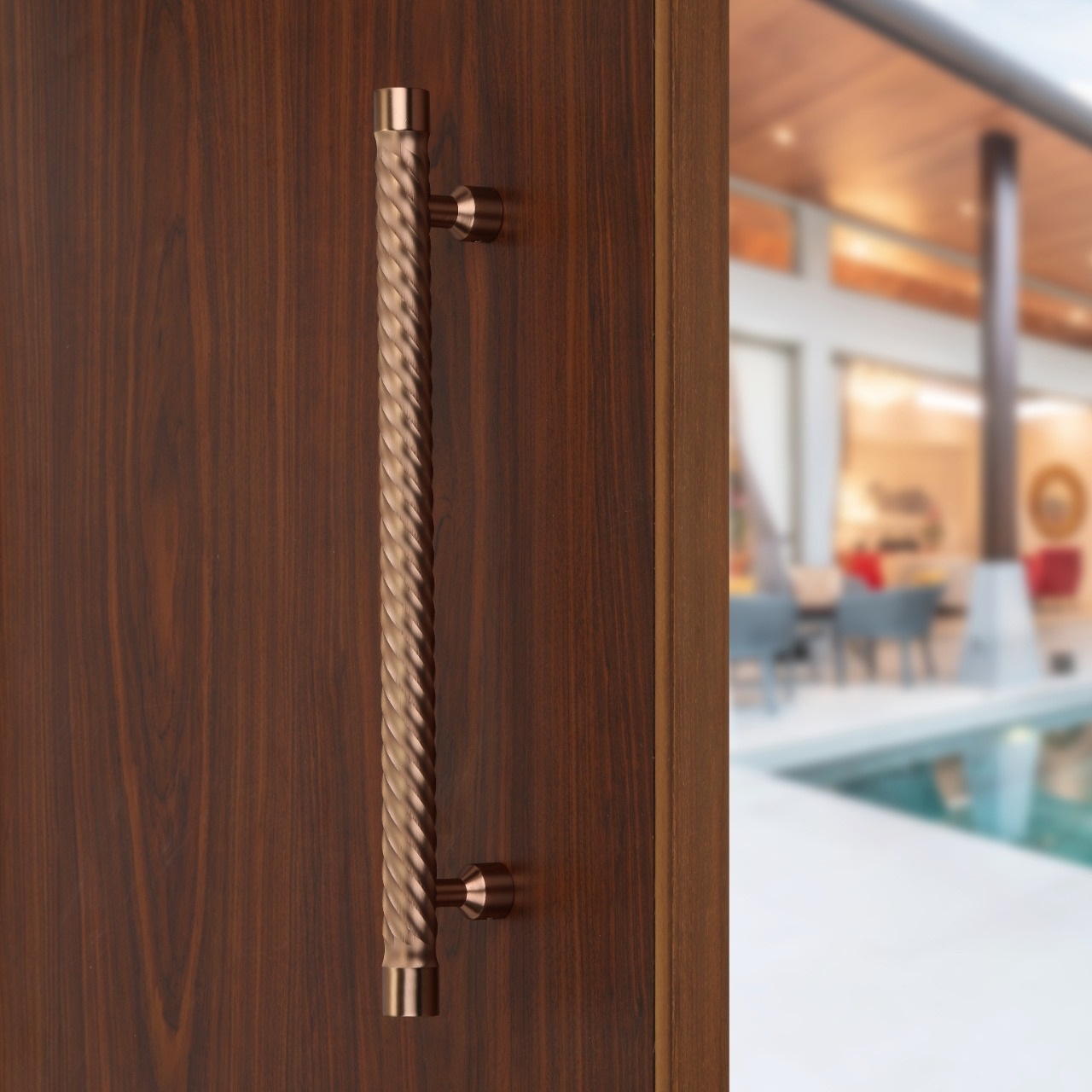 Interior Collection 12 Inch Rose Gold Color Door Handle