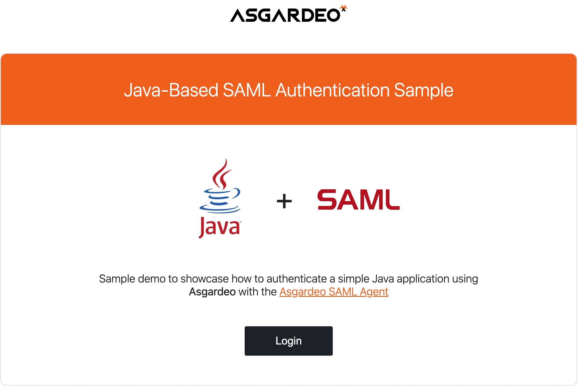 Java EE sample web app with SAML Asgardeo Docs