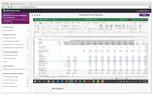 Real Estate Financial Modeling Course Wall Street Prep
