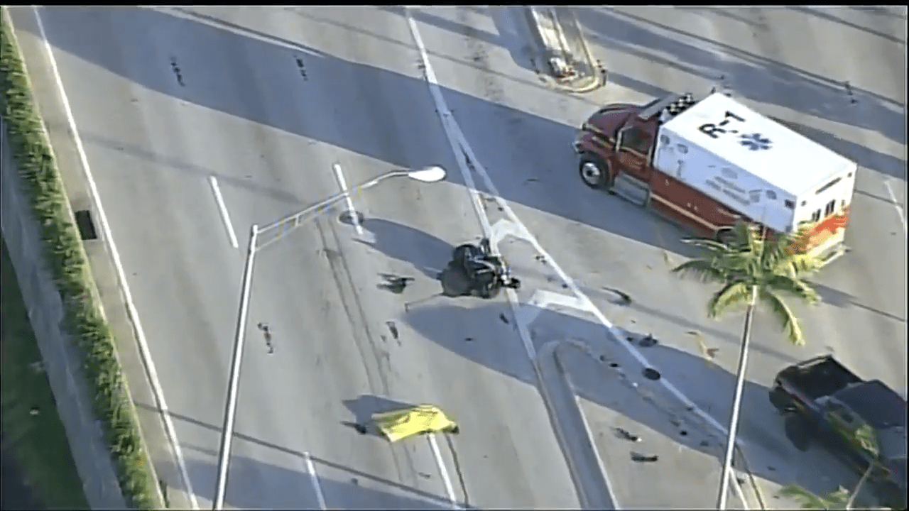 Okeechobee Road shut down due to fatal crash involving motorcycle