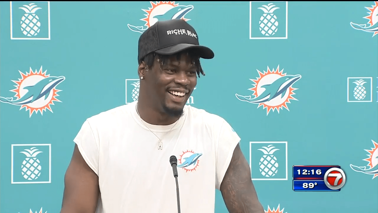 Dolphins place starting LB Jerome Baker on IR with knee injury; rule RG Rob Hunt out vs Titans