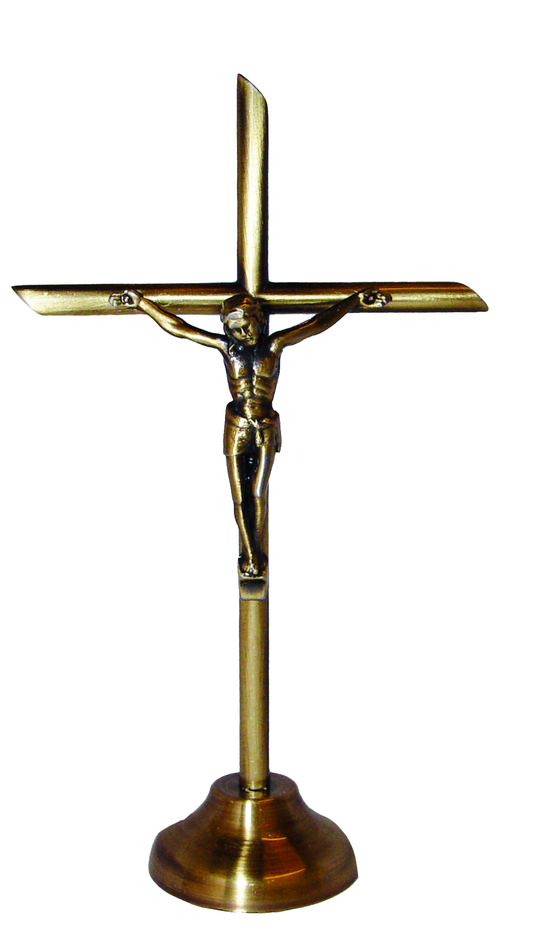 Crucifix sur Pied 12cm Bronze WT & Co