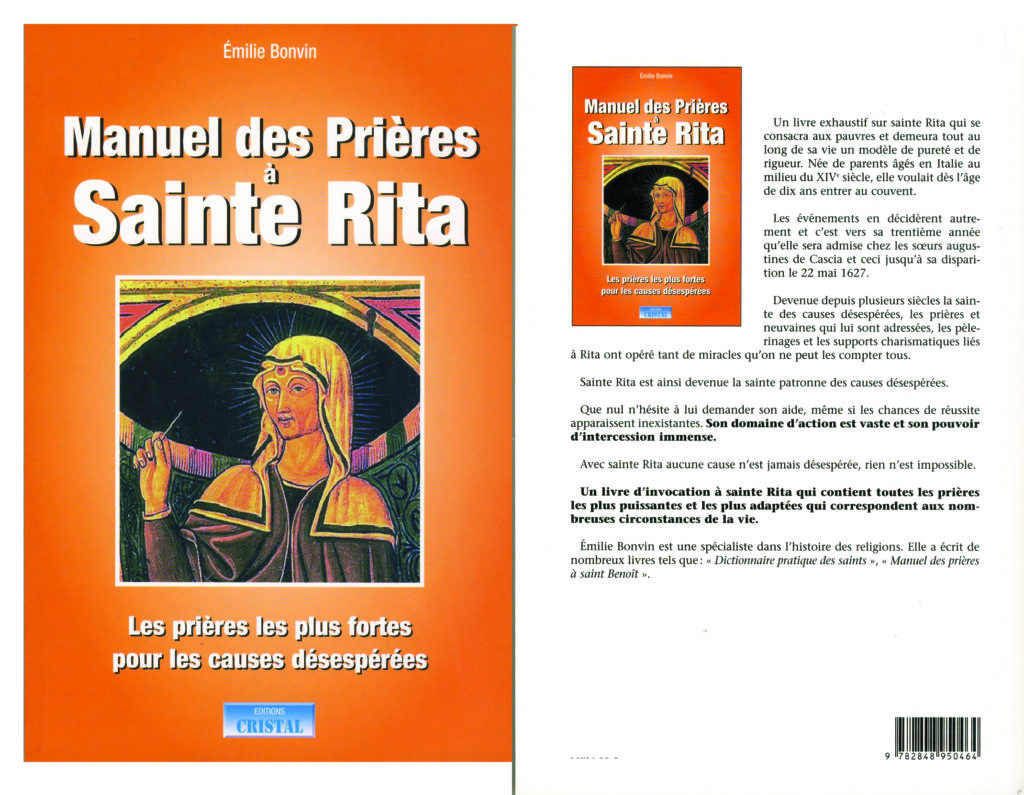 Manuel des Prières à SAINTE RITA WT & Co Articles religieux pour