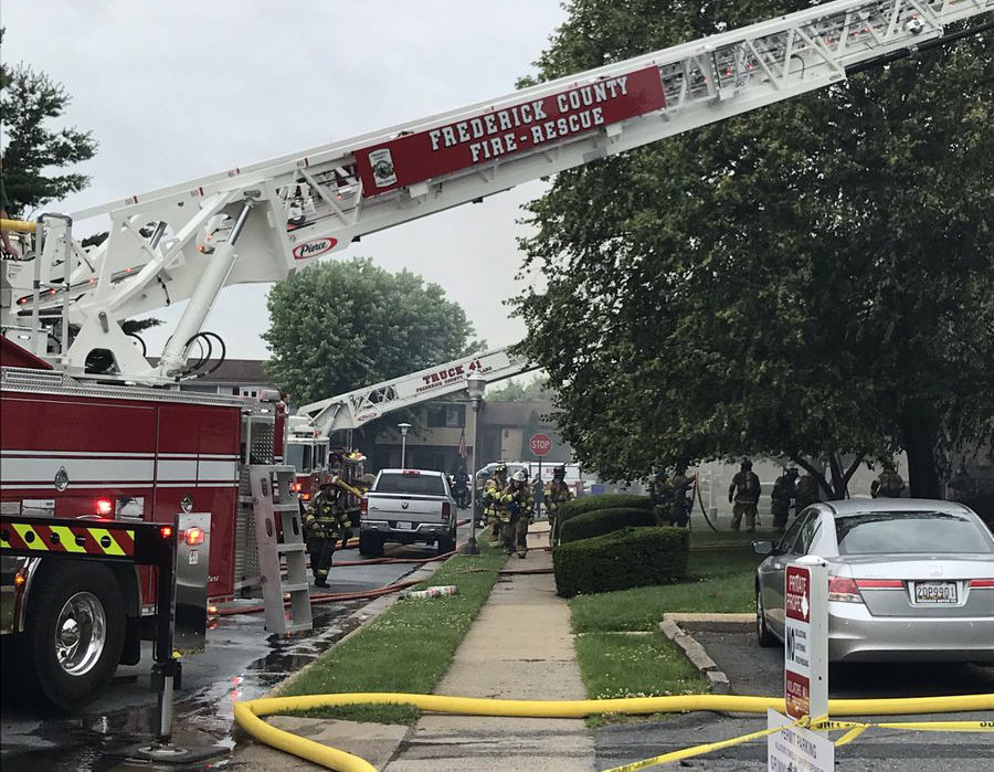 ‘Total loss’ Flames engulf 7unit townhome in Frederick, Maryland