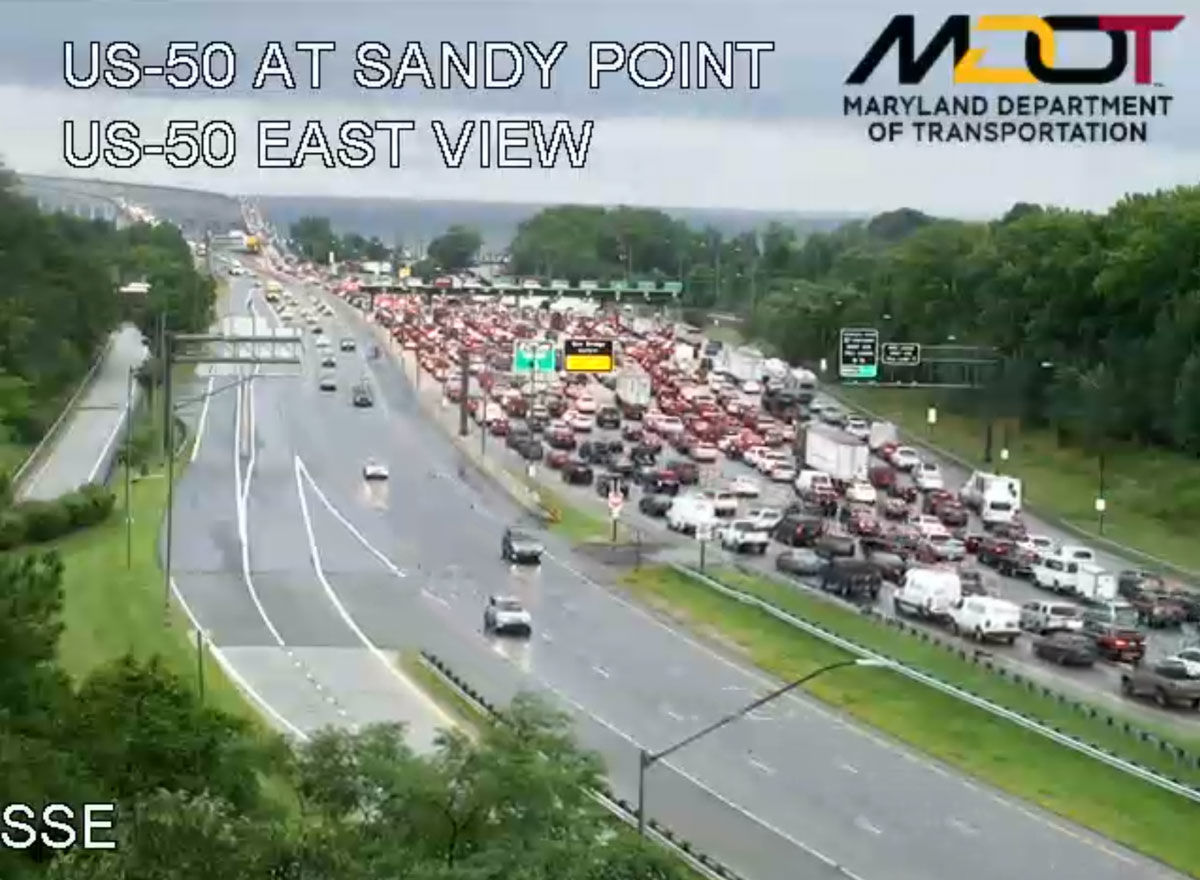 Rain, crashes snarled Friday traffic on eastbound Route 50 at Bay