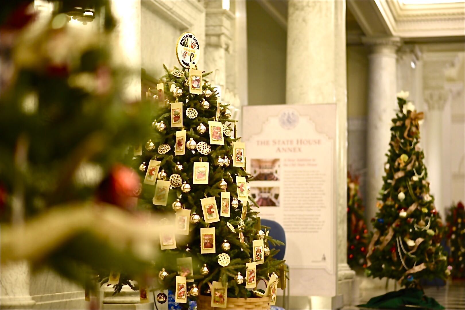 Christmas tree decorations show off state pride at Maryland State House