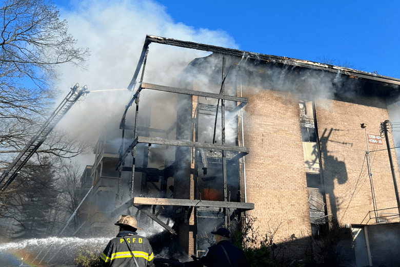 Forestville apartment building evacuated after all floors catch fire